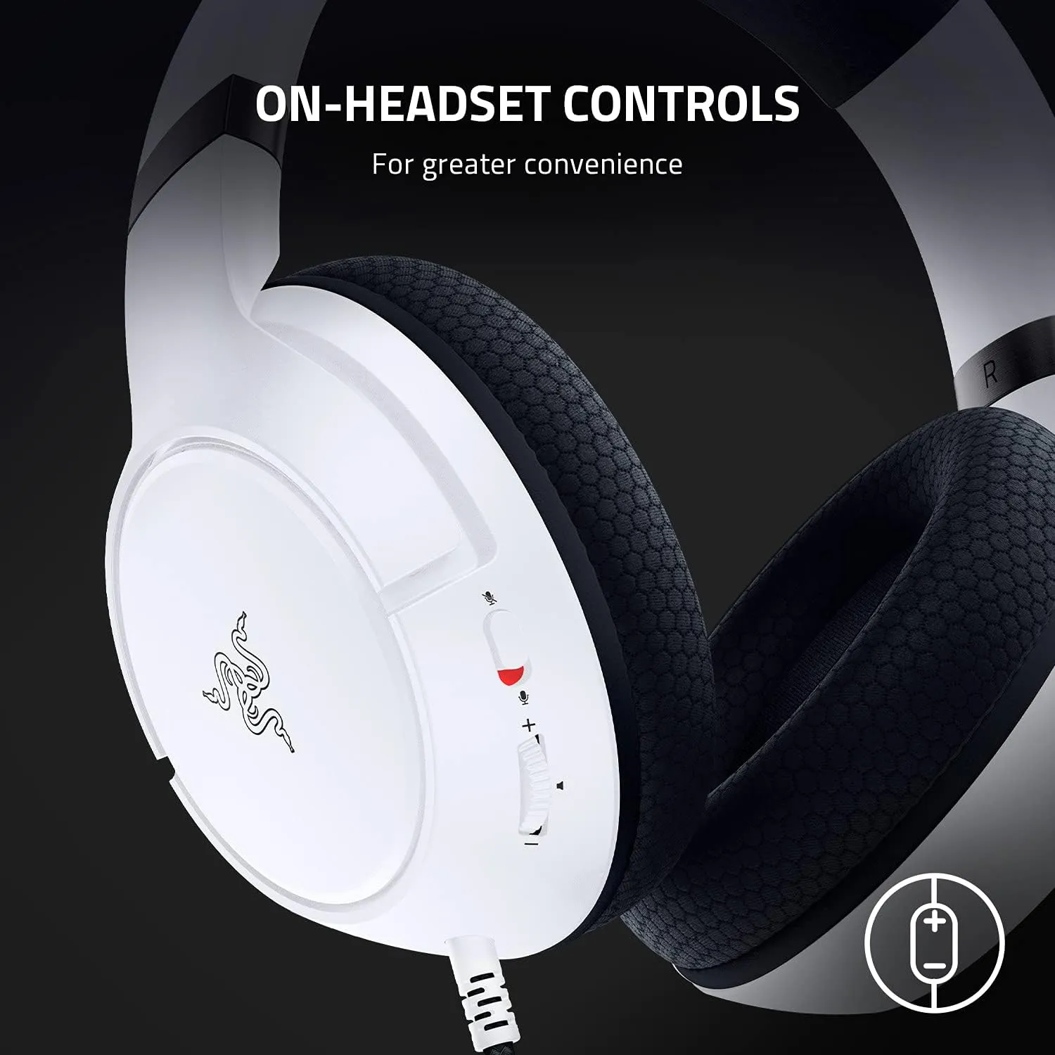 Razer Kaira X Wired Headset for Xbox Series X|S, Xbox One, PC, Mac & Mobile Devices: TriForce 50mm Drivers - HyperClear Cardioid Mic - Flowknit Memory Foam Ear Cushions - On-Headset Controls - White