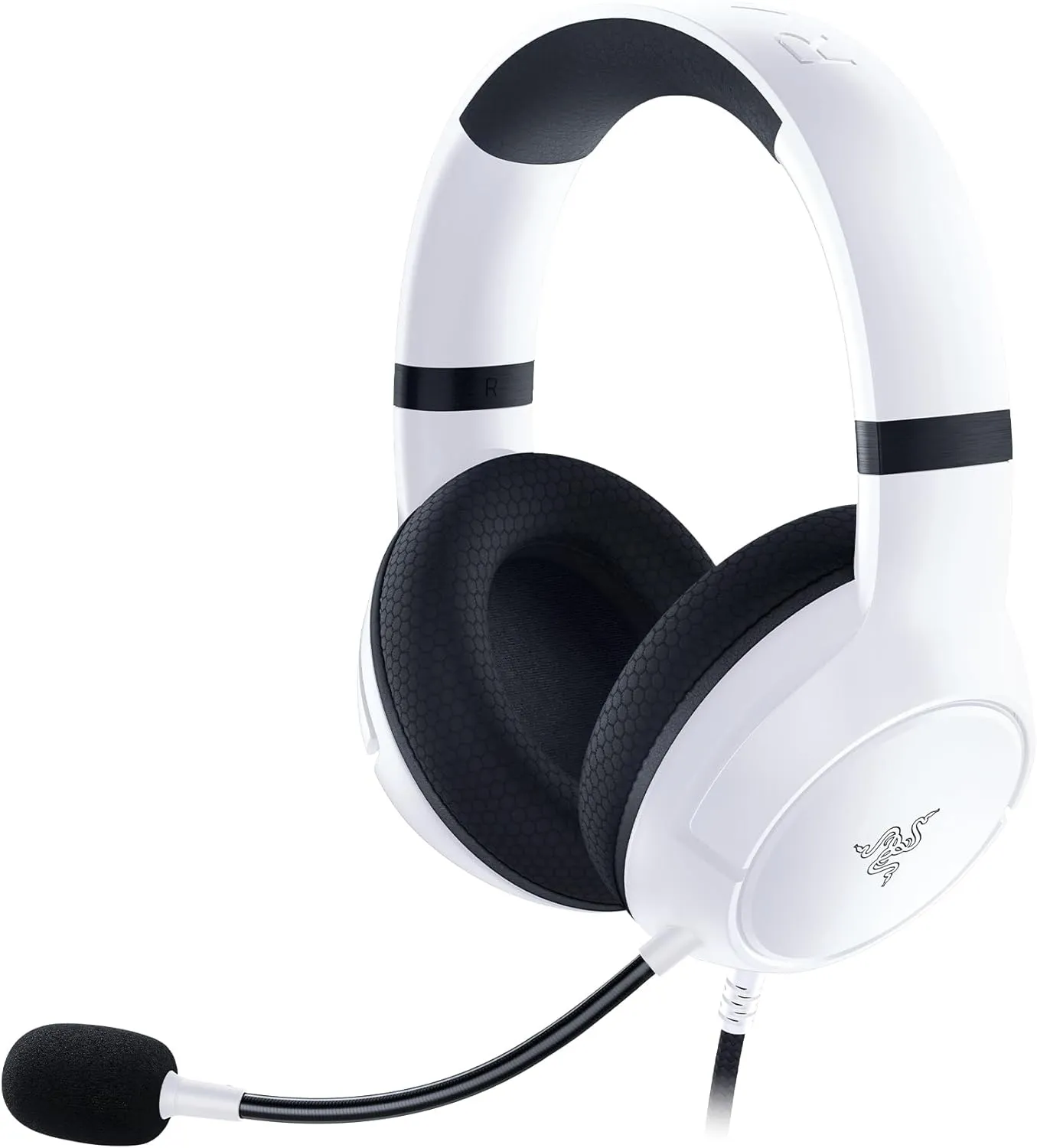 Razer Kaira X Wired Headset for Xbox Series X|S, Xbox One, PC, Mac & Mobile Devices: TriForce 50mm Drivers - HyperClear Cardioid Mic - Flowknit Memory Foam Ear Cushions - On-Headset Controls - White