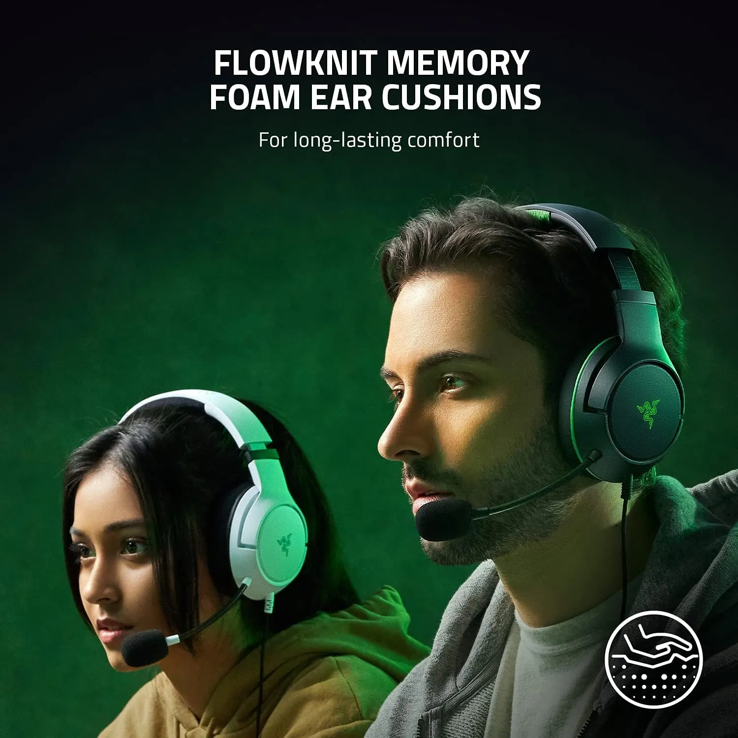 Razer Kaira X Wired Headset for Xbox Series X|S, Xbox One, PC, Mac & Mobile Devices: TriForce 50mm Drivers - HyperClear Cardioid Mic - Flowknit Memory Foam Ear Cushions - On-Headset Controls - White