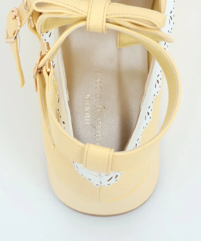 Ribbon Scallop Accent Color Shoes