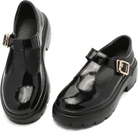 Ruiatoo Women Mary Jane Dress Shoes Platform Loafers Low Heel Chunky Pumps Round Toe Oxford Shoes