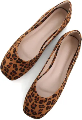 SAILING LU Flats for Women Comfortable Solid Color Soft Flats Square Toe Ballet Casual Work Shoes Dressy Slip-ons Loafers