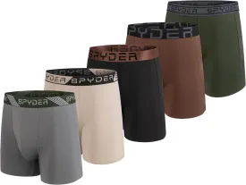 Spyder Mens Boxer Briefs 5 Pack Poly Spandex Performance Boxer Briefs Underwear
