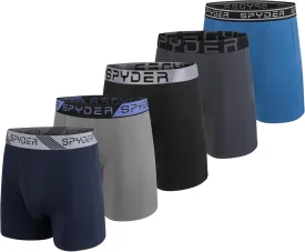 Spyder Mens Boxer Briefs 5 Pack Poly Spandex Performance Boxer Briefs Underwear