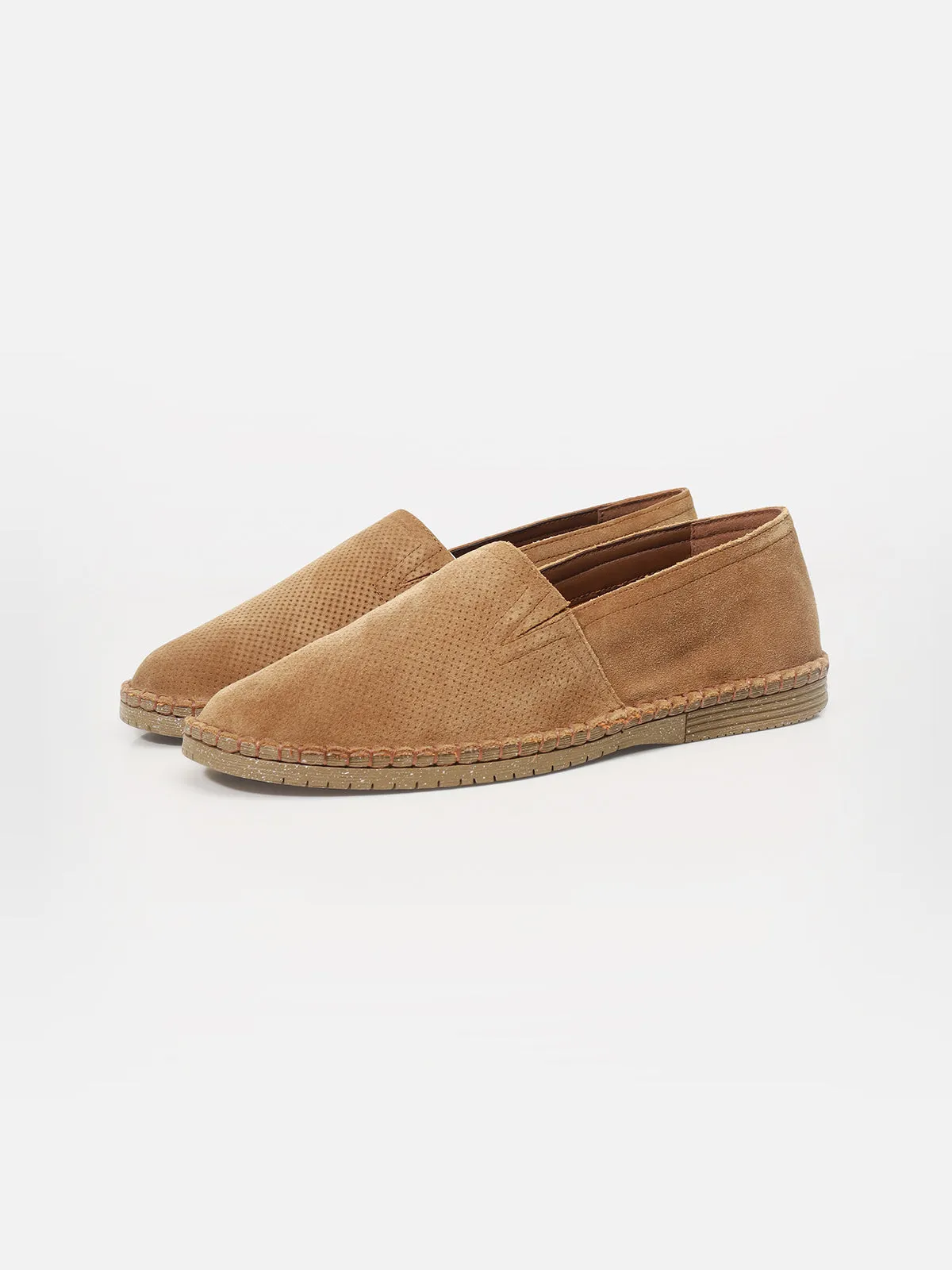 Suede Leather Espadrilles Shoes - FAMS24-054