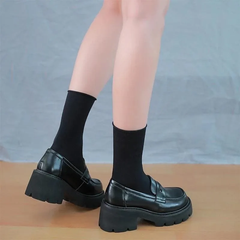 Thick-Soled Women's Soft Leather Loafers