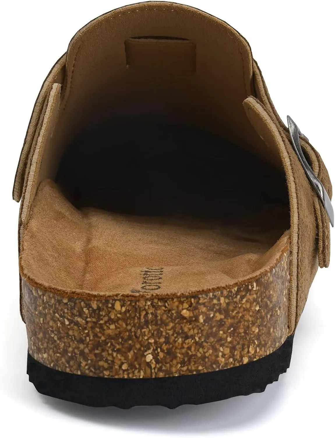 Torotto Mens Clogs Cork Footbed Suede Slippers Arch Support Potato Shoes with Adjustable Buckle