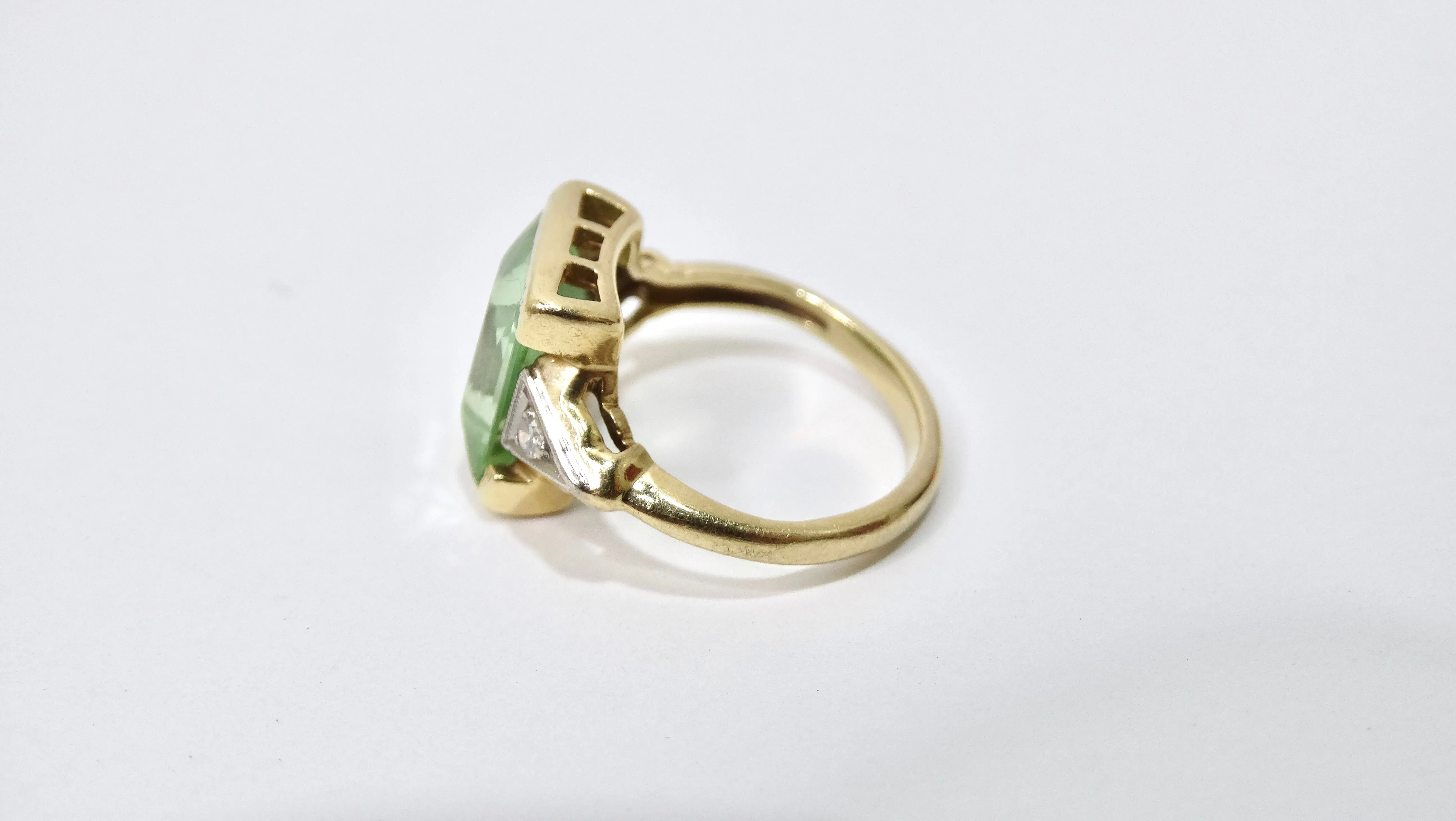 Tourmaline & Diamond Three-Stone Ring