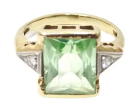Tourmaline & Diamond Three-Stone Ring