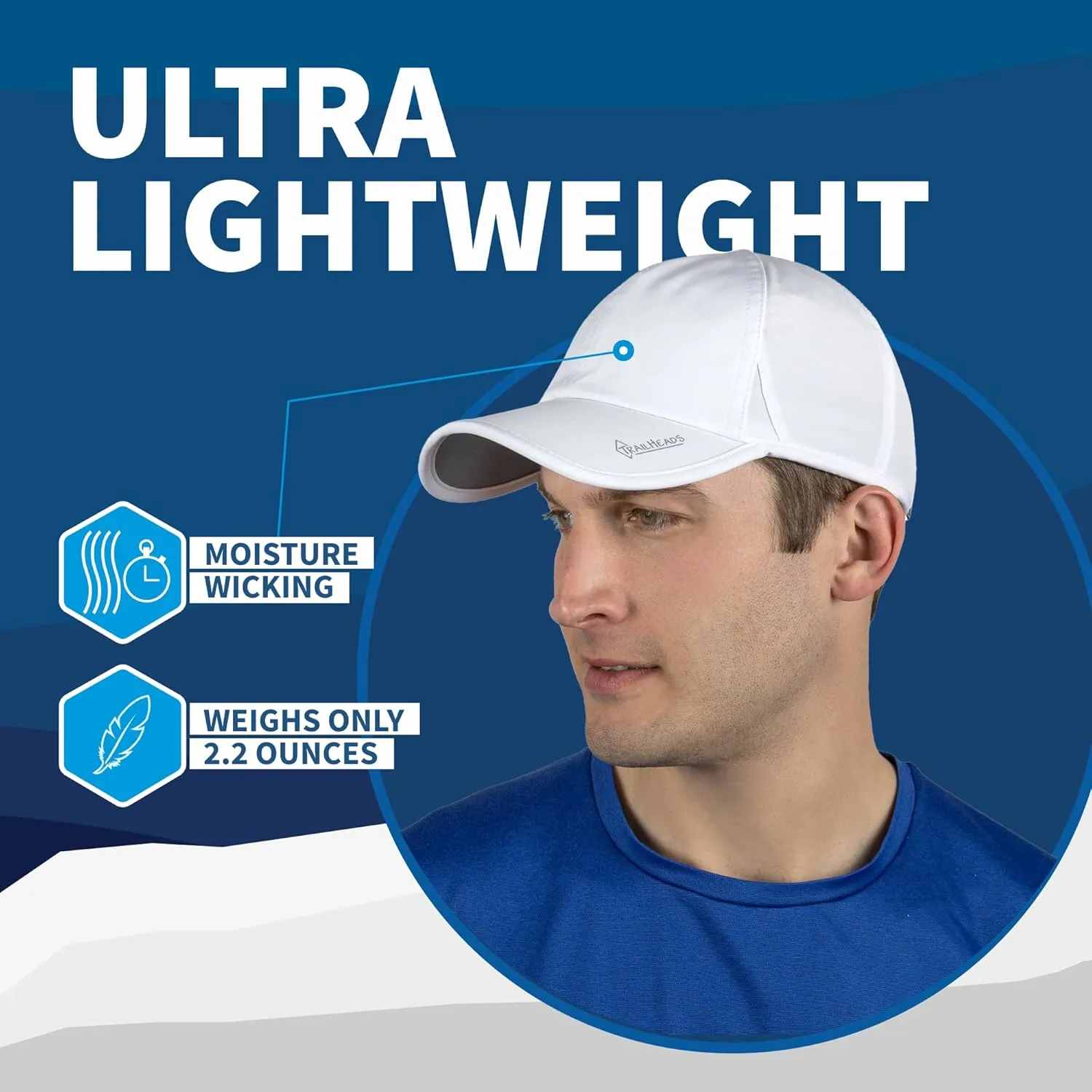 TrailHeads Men??s Running Hat with UV Protection | Quick Dry Sports Hats for Men | UPF 50 Hats | Summer Hats for Men