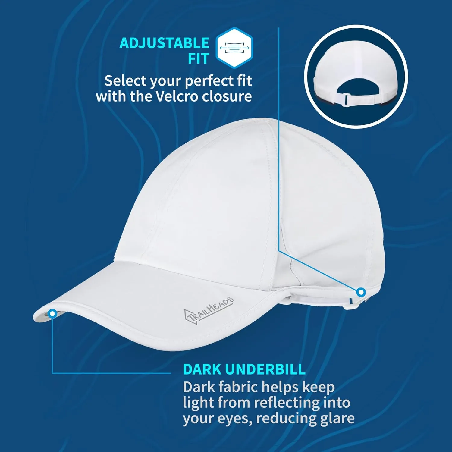 TrailHeads Men??s Running Hat with UV Protection | Quick Dry Sports Hats for Men | UPF 50 Hats | Summer Hats for Men