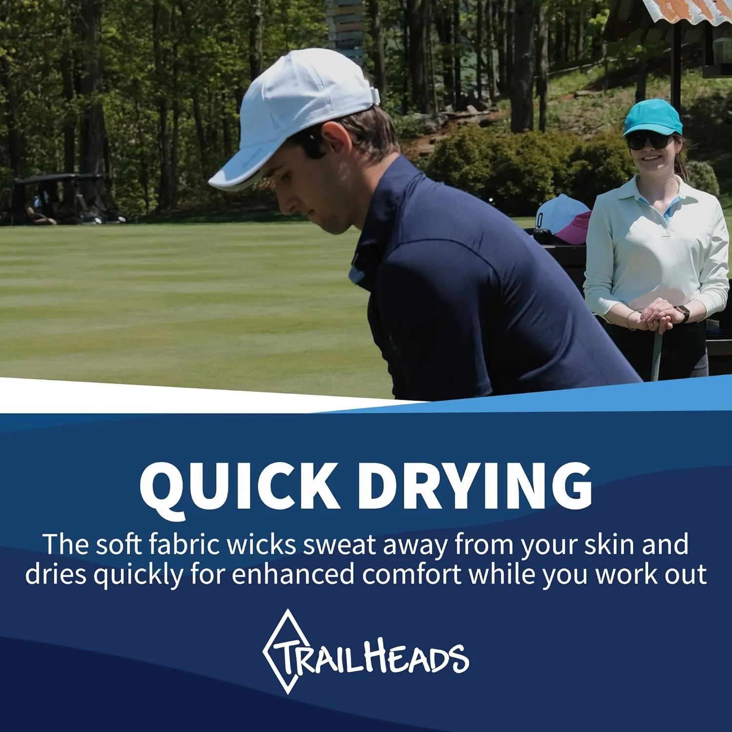 TrailHeads Men??s Running Hat with UV Protection | Quick Dry Sports Hats for Men | UPF 50 Hats | Summer Hats for Men