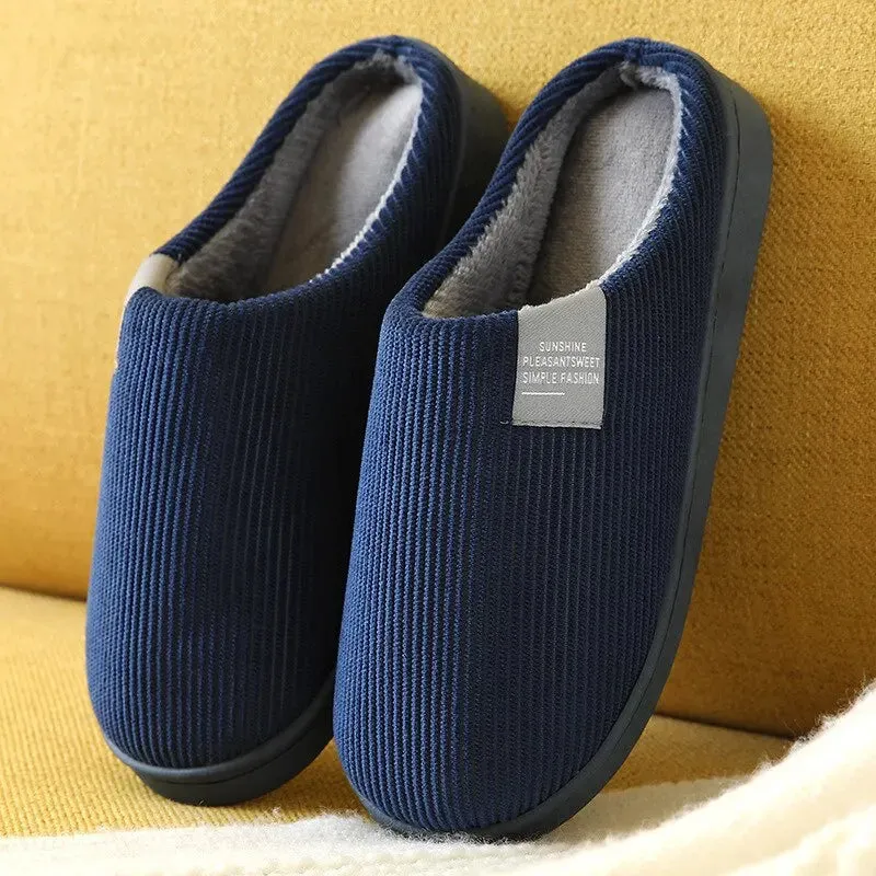 Unisex Plush Winter Slippers - Thick Anti-Slip Indoor Comfort