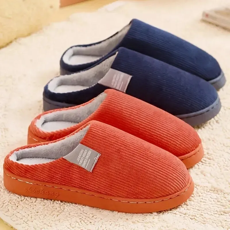 Unisex Plush Winter Slippers - Thick Anti-Slip Indoor Comfort