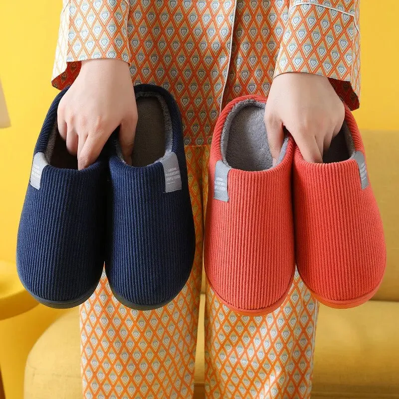 Unisex Plush Winter Slippers - Thick Anti-Slip Indoor Comfort