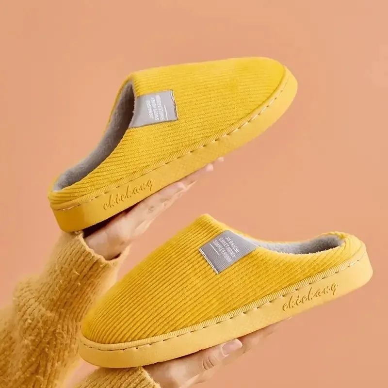 Unisex Plush Winter Slippers - Thick Anti-Slip Indoor Comfort