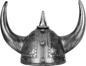 Viking Helmet with Horns for Adult,Plastic Norse Barbarian Warrior Hat Medieval Viking Costume,Funny Halloween Party Hat(B)