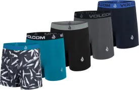 Volcom Mens Boxer Briefs 5 Pack Poly Spandex Performance Boxer Briefs Underwear