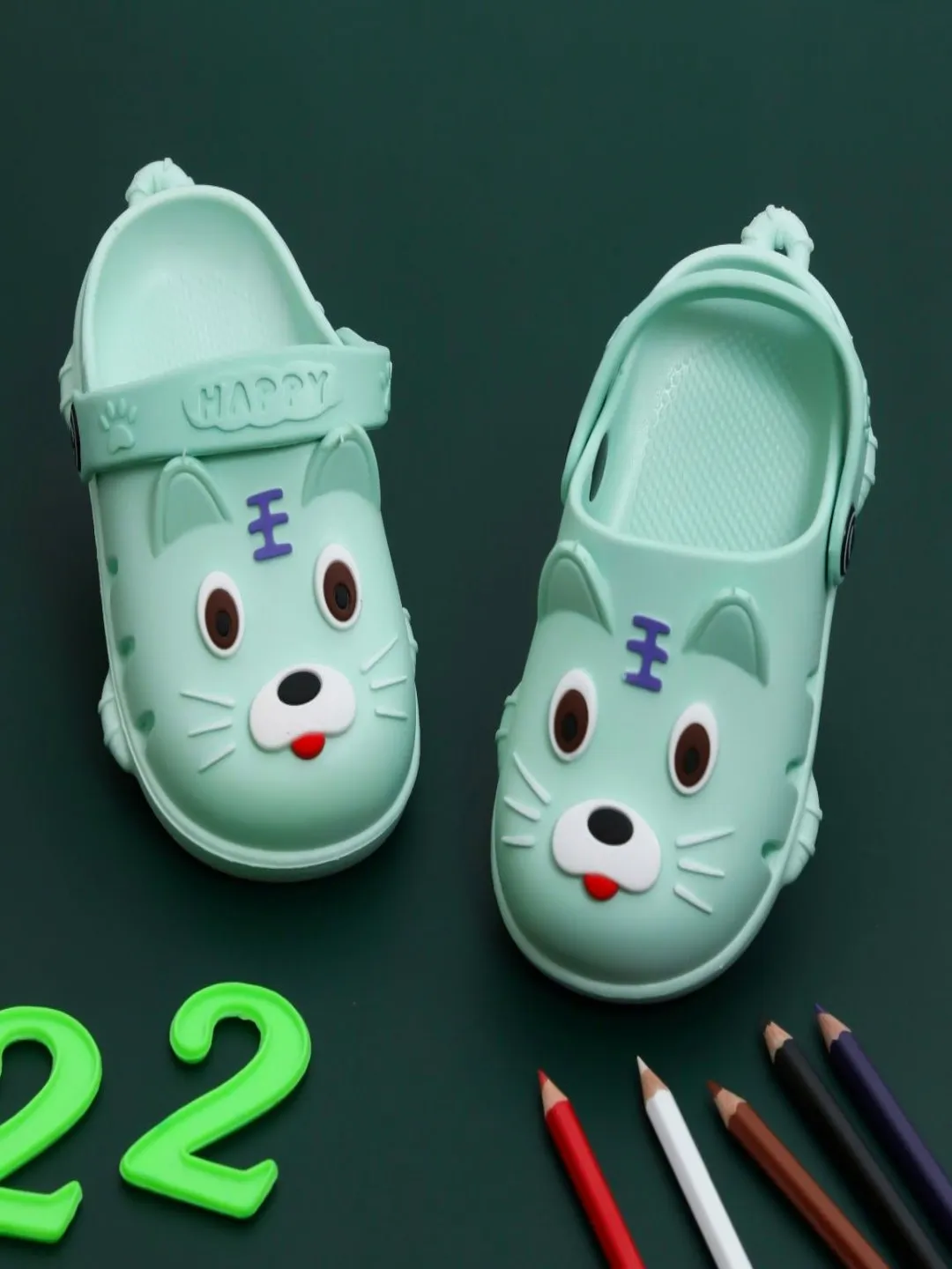 Whisker Wonders: Enchanting Mint Green Puppy Clogs for Tots
