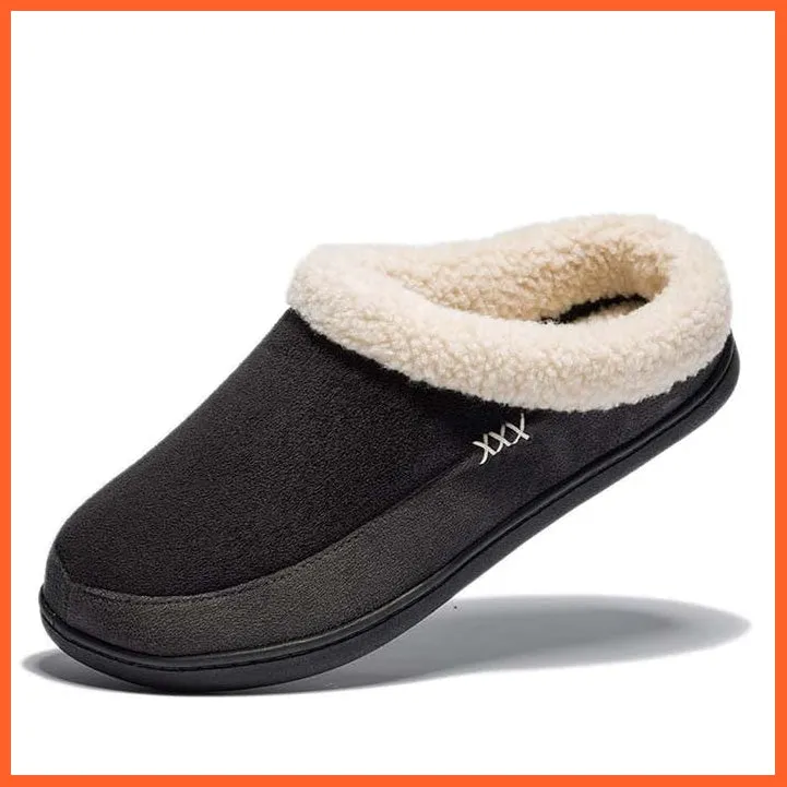 Winter Men Cotton Bathroom Slippers | Male Plush Shoes Home Soft Slippers
