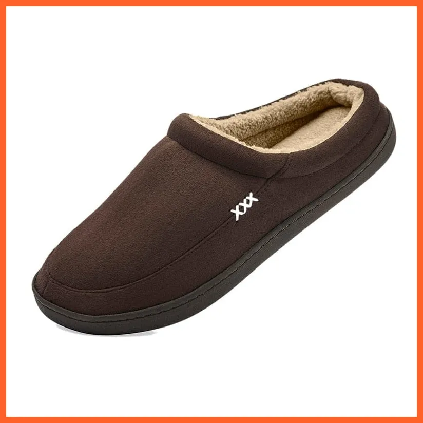 Winter Men Cotton Bathroom Slippers | Male Plush Shoes Home Soft Slippers