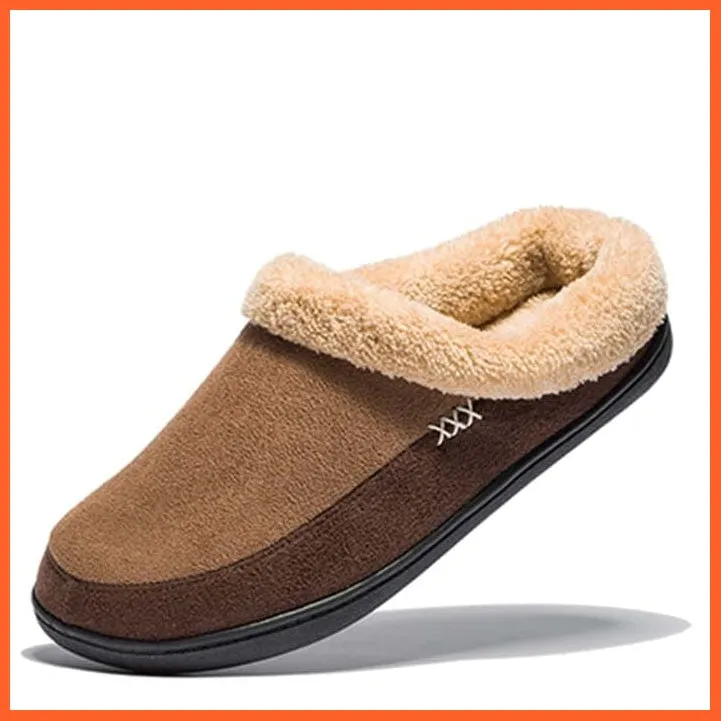 Winter Men Cotton Bathroom Slippers | Male Plush Shoes Home Soft Slippers