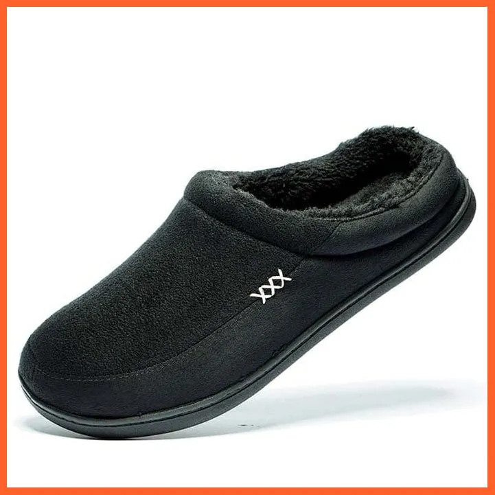 Winter Men Cotton Bathroom Slippers | Male Plush Shoes Home Soft Slippers
