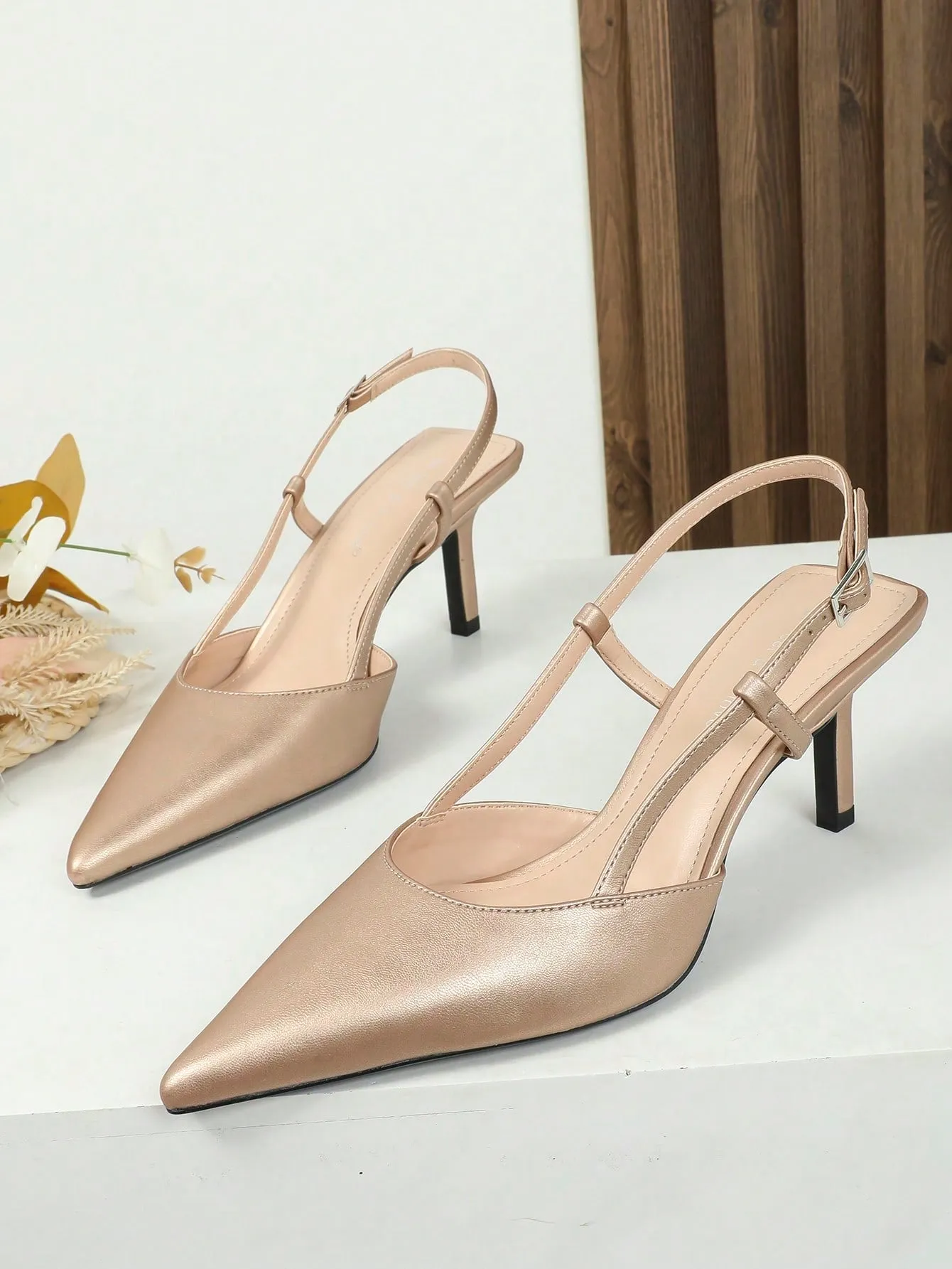 Women's Open Back High Heel Sandals With Thin Heel And Pointed Toe Mules