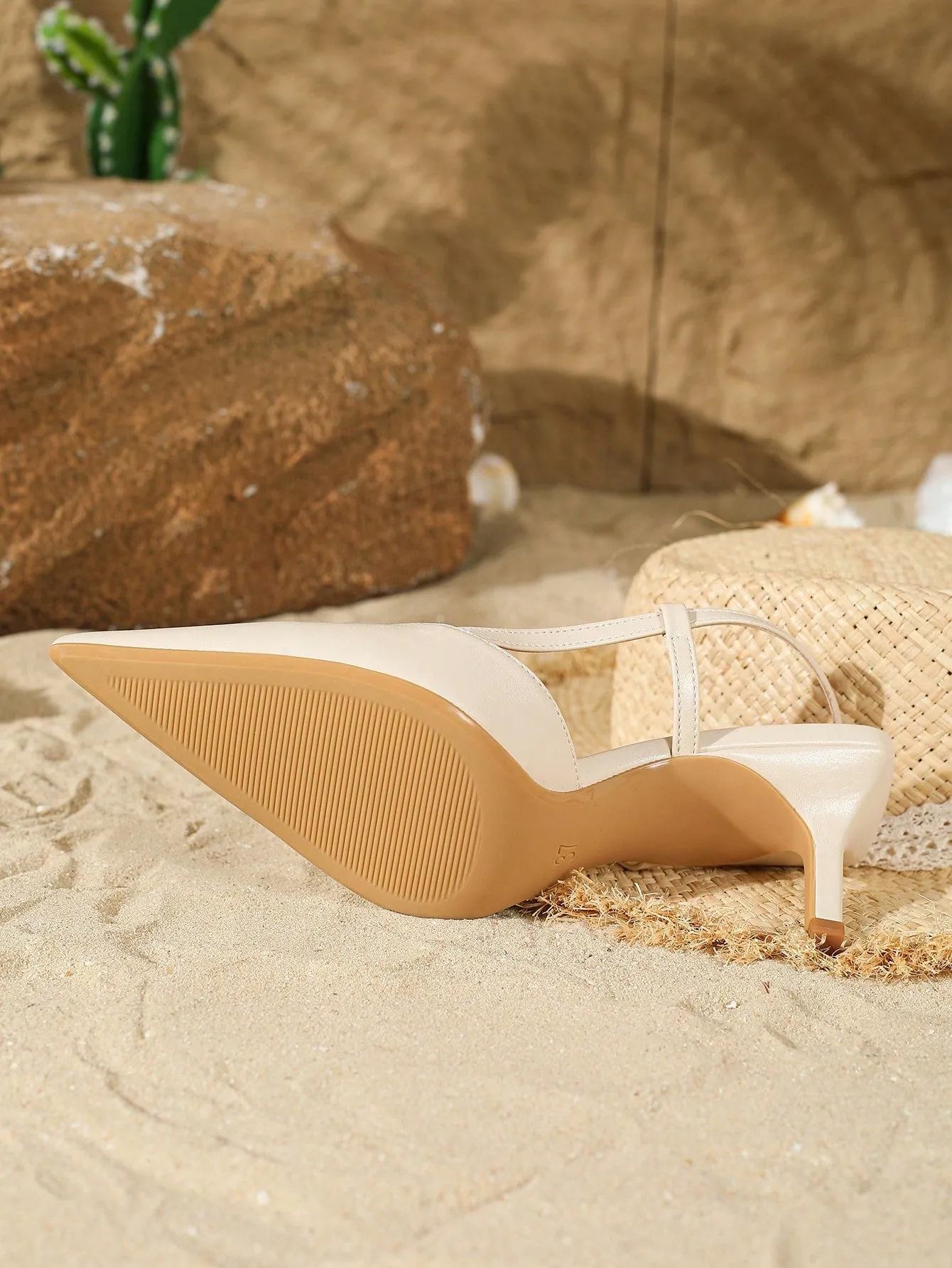 Women's Open Back High Heel Sandals With Thin Heel And Pointed Toe Mules