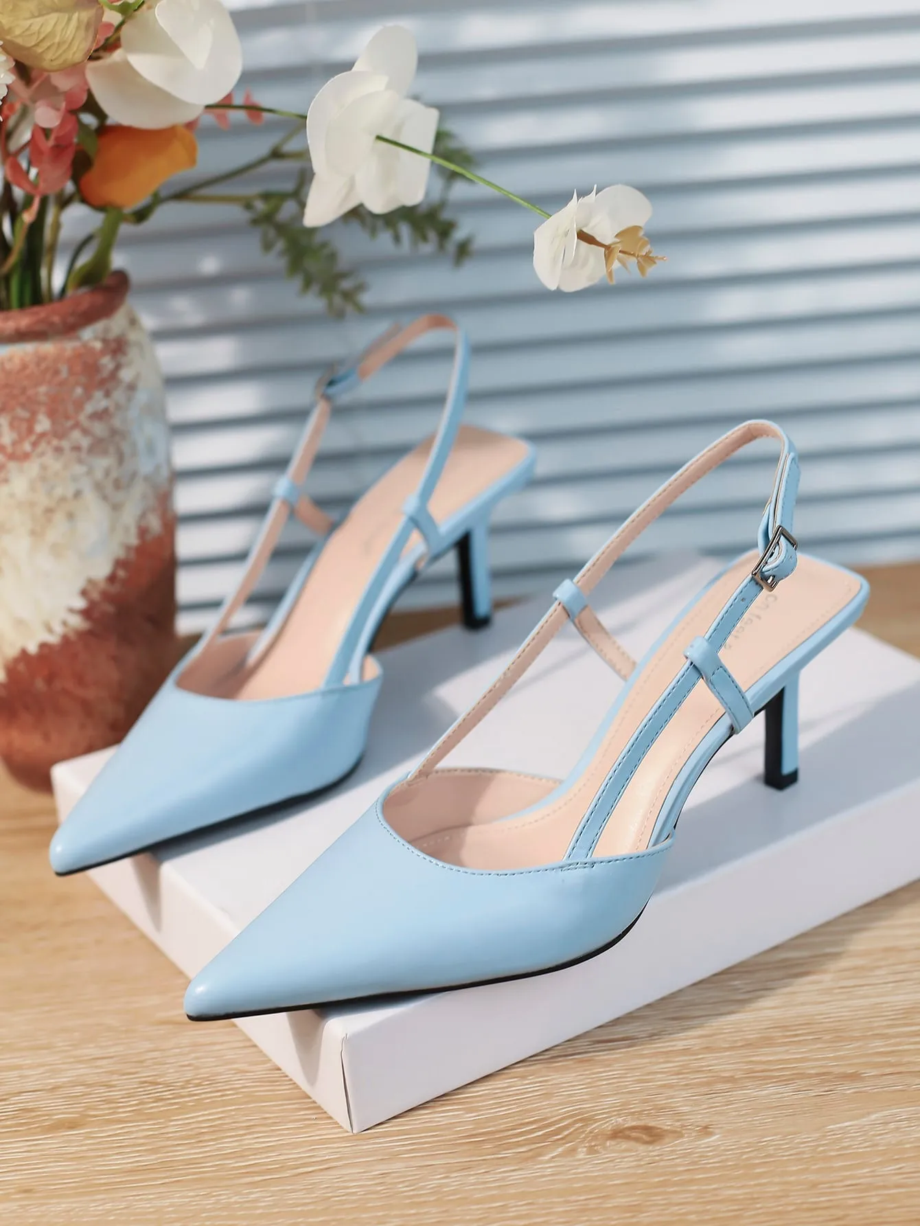 Women's Open Back High Heel Sandals With Thin Heel And Pointed Toe Mules