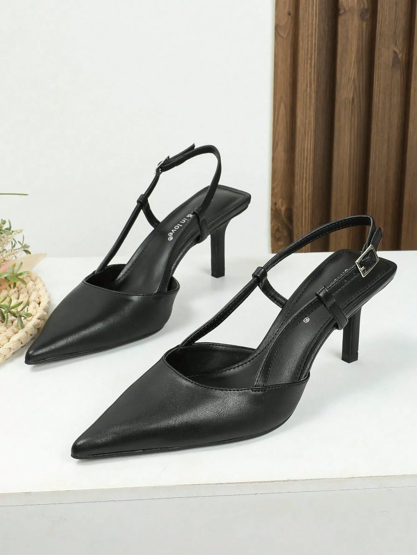 Women's Open Back High Heel Sandals With Thin Heel And Pointed Toe Mules