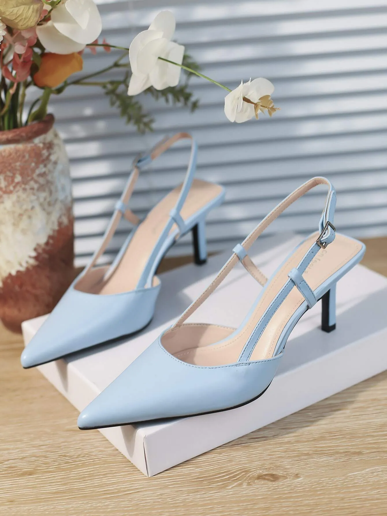 Women's Open Back High Heel Sandals With Thin Heel And Pointed Toe Mules