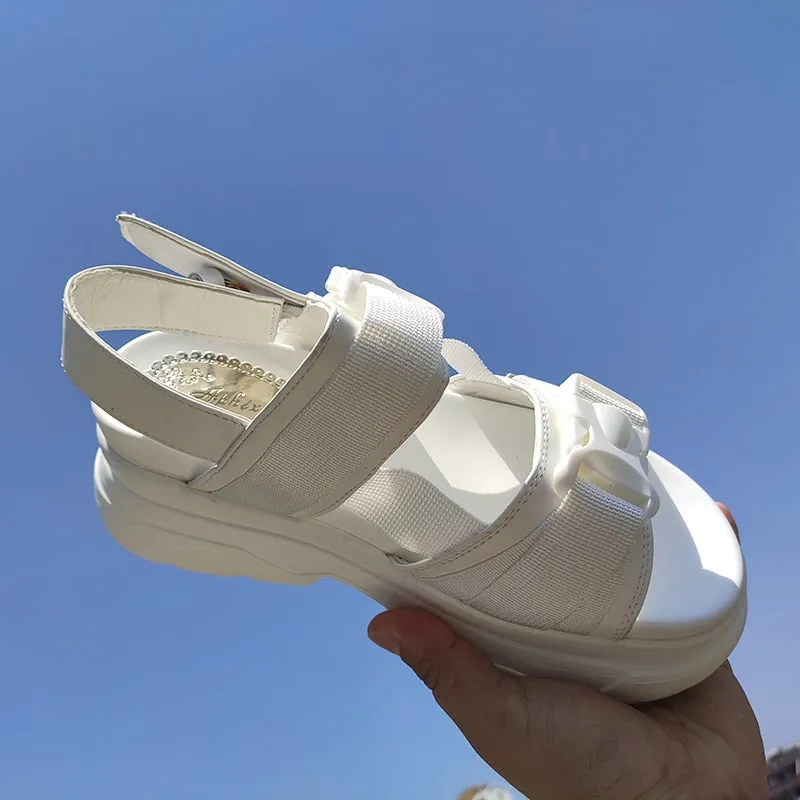 Women's Platform Sandals Shoes / Thick-Soled Wedge Heels Shoes / Buckle Beach Slides Sandals
