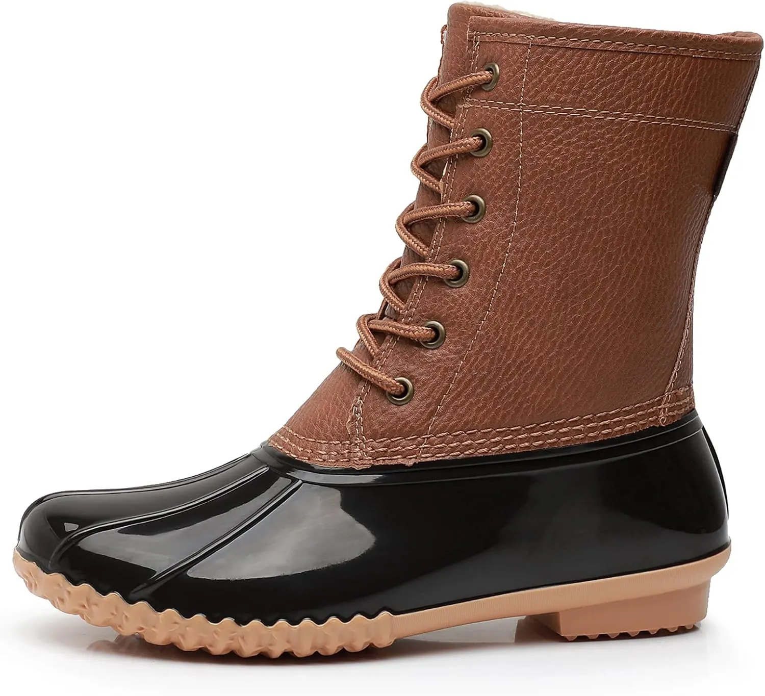 Women's Winter Duck Boots, GAWBAW Waterproof Lace Up Ankle Snow Rain Boots For Women