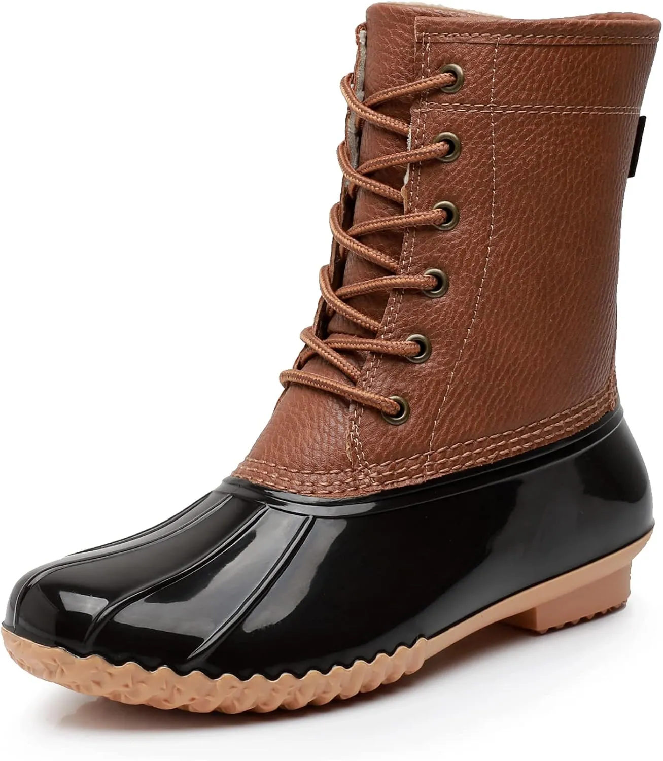 Women's Winter Duck Boots, GAWBAW Waterproof Lace Up Ankle Snow Rain Boots For Women
