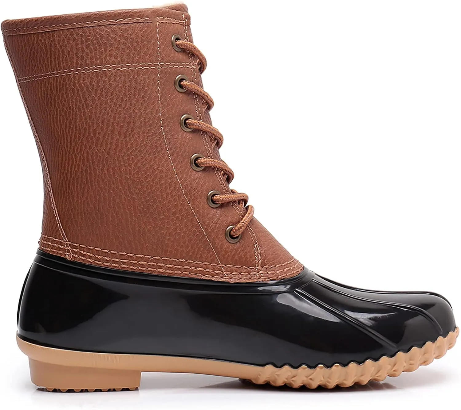 Women's Winter Duck Boots, GAWBAW Waterproof Lace Up Ankle Snow Rain Boots For Women